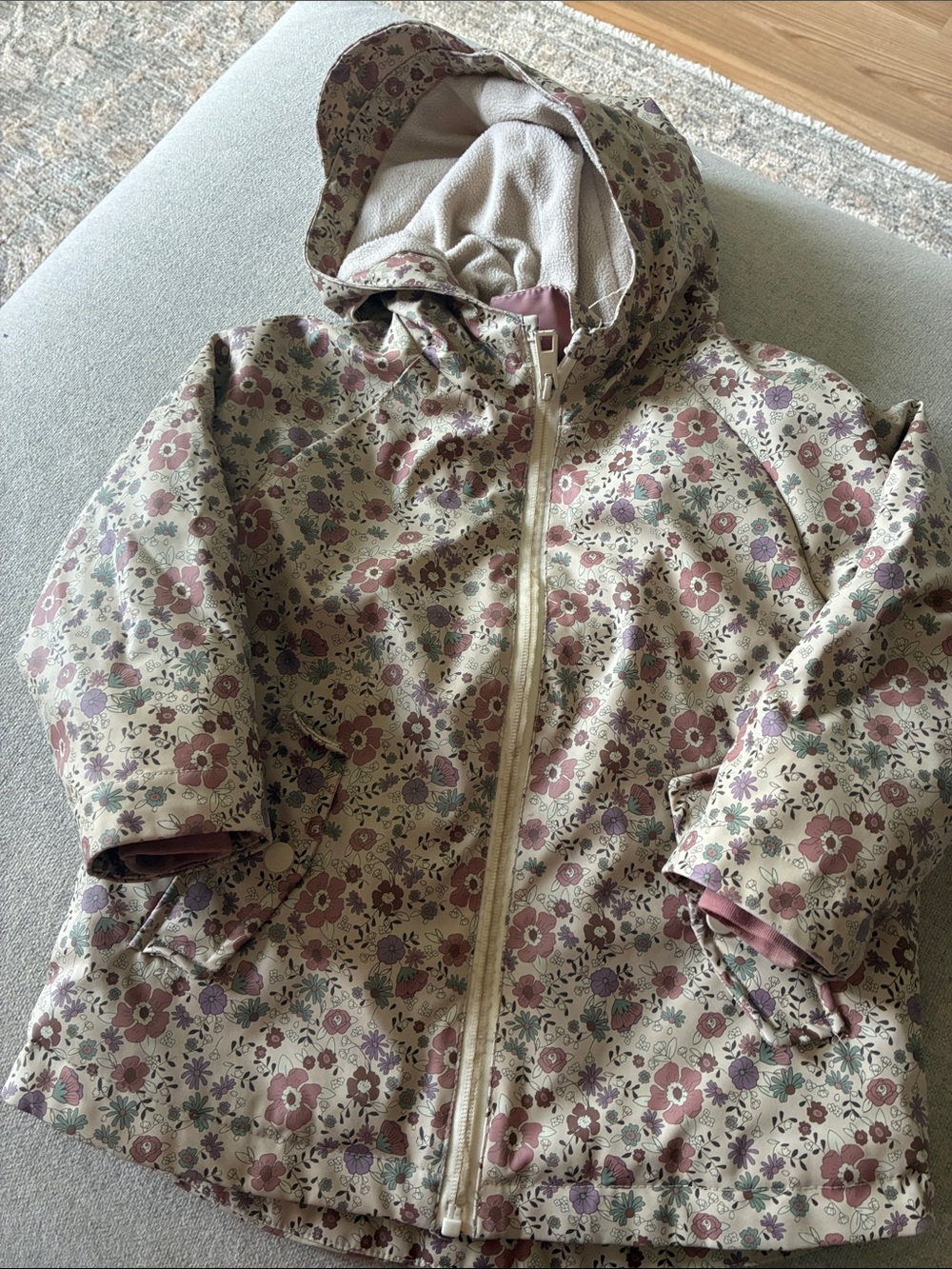 Zara Floral Hooded Raincoat 2-3 year